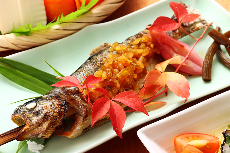 白馬産虹鱒の自家製味噌焼き